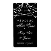 Bruiloft Wijn Label Sparkling String Zwart (Voorkant)