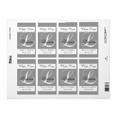 Bruiloft Wijn Labels Zilver Grijs Monogram L (Full Sheet)