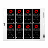 Bruiloft Wijn Tafel Wijnfles Label Lips Glitter (Full Sheet)