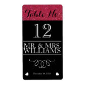 Bruiloft Wijn Tafelnummer Wijnfles Etiket (Voorkant)