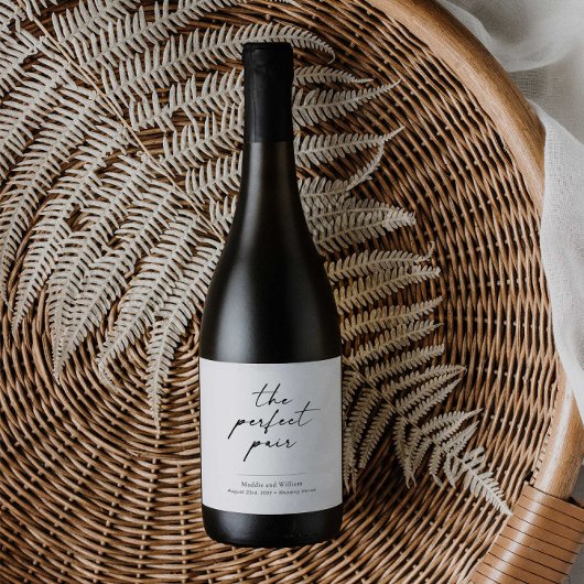 Bruiloft Wijnfles Label Sticker met Script