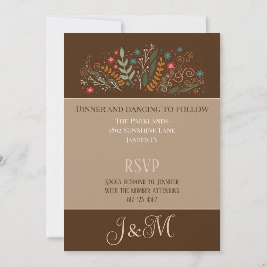 Bruiloft Wildbloemen Moderne Inspirivity Elegant Kaart (Achterkant)