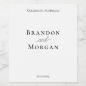 Bruiloft Win Label Wijn Etiket (Enkel label)