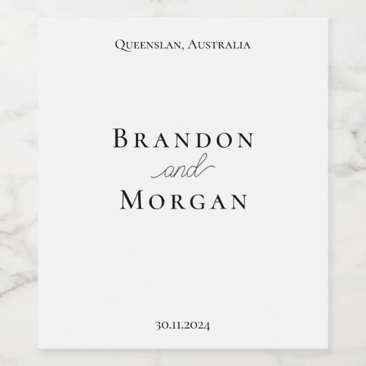 Bruiloft Win Label Wijn Etiket (Enkel label)