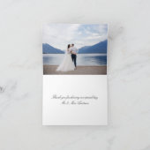 Bruiloft Wit Zwart Foto Bedankkaart (Binnen)