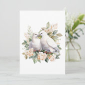 Bruiloft witte duiven Waterverf Kaart (Staand voorkant)