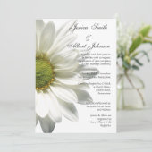 Bruiloft witte grote madeliefje uitnodiging (Staand voorkant)