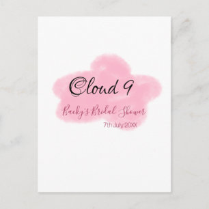 Bruiloft wolken negen rode pastel naamdatum briefkaart