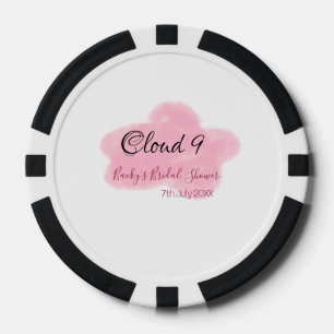 Bruiloft wolken negen rode pastel naamdatum poker chips