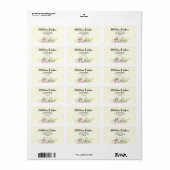 Bruiloft Zachte witte Calla Lily Rozen Adres Etiket (Full Sheet)