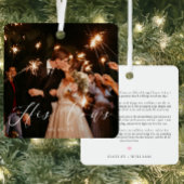 Bruiloft Zijn geloften Foto Keepsake Metalen Ornament