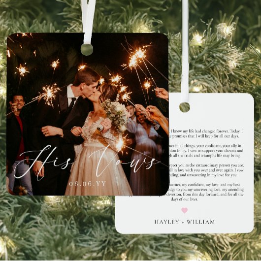Bruiloft Zijn geloften Foto Keepsake Metalen Ornament