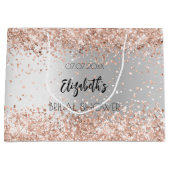 Bruiloft zilver roze goud naam groot cadeauzakje (Voorkant)