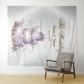 Bruiloft Zilveren Glitter Sparkle Elegant Wandkleed (In Situ (horizontaal))