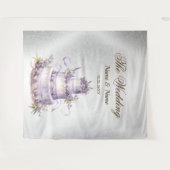 Bruiloft Zilveren Glitter Sparkle Elegant Wandkleed (Voorkant (horizontaal))