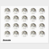Bruiloft Zilveren Gouden Witte Rozen Bloemen Ronde Sticker (Vel)