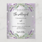 Bruiloft zilveren lavendel QR RSVP budget uitnodig (Voorkant)