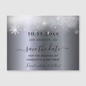 bruiloft zilveren sneeuw met de datummagneet (Voorkant)