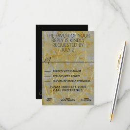 Bruiloft Zilveren voering RSVP-kaart RSVP Kaartje