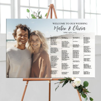 Bruiloft zitgrafiek met foto alfabetisch poster