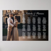 Bruiloft zitgrafiek met foto elegant modern poster (Voorkant)