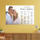 Bruiloft zitgrafiek met foto elegant plan canvas afdruk (Insitu (Woonkamer))