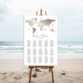 Bruiloft zitkaart reis thema elegant modern poster