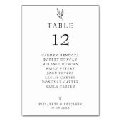 Bruiloft zitplaatsen kaart tafel minimalistisch (Voorkant)