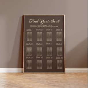 Bruiloft zitplaatsindeling poster