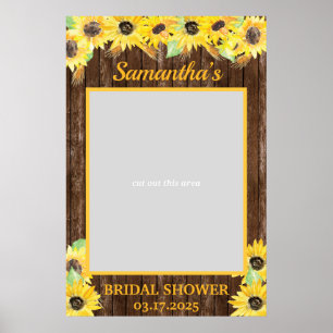 Bruiloft Zonnebloemen Bruidsfeest Foto Prop Frame Poster