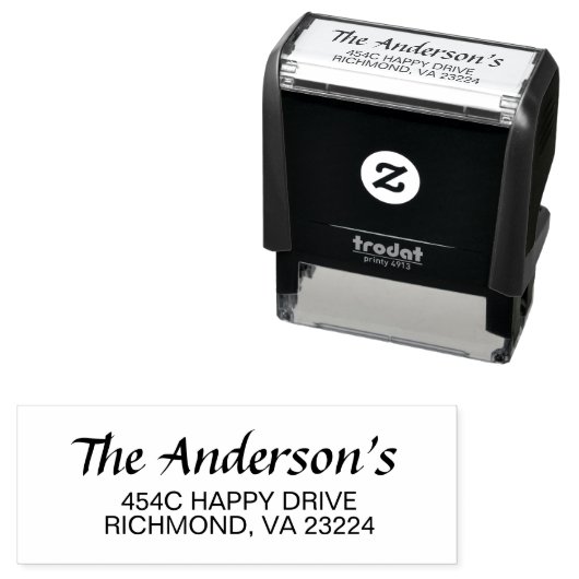 Bruiloft Zwart en Wit Modern Thema Zelfinktende Stempel (In situ)