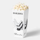 Bruiloft Zwart Op Wit Schoenen Lining Favor Boxes Bedankdoosjes (Popped)