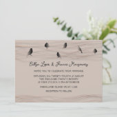 Bruiloft Zwart Roos Blush Delicate Lines Vogels Kaart (Staand voorkant)