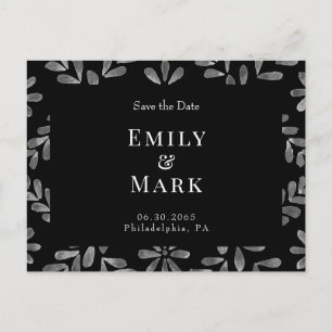 Bruiloft Zwart & Wit Elegant Save the Date Briefkaart
