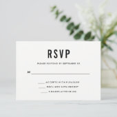 bruiloft | Zwart-wit en Solid Back RSVP (Staand voorkant)