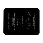 Bruiloft zwart wit formele moderne uitnodiging magneet (Horizontaal)