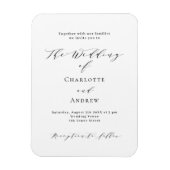 Bruiloft zwart wit formele moderne uitnodiging magneet (Verticaal)