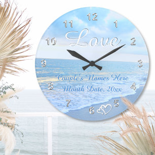Bruiloftcadeaus met strandthema, strand wandklok grote klok