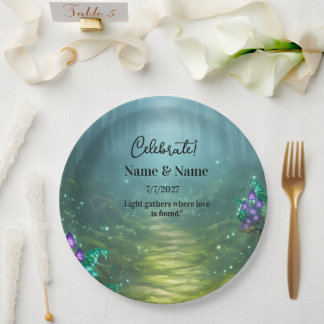 Bruiloftcollectie Bioluminescente Elegantie Papieren Bordje