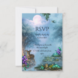 Bruiloftcollectie met Bioluminescente Elegantie RSVP Kaartje