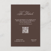 Bruiloftdetails Brown QR-code Informatiekaartje (Voorkant)