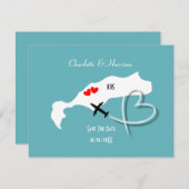 Bruiloften Bestemming Kos Sla de datum op Save The Date (Voorkant / Achterkant)