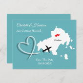 Bruiloften Bestemming Skiathos Bewaar de datum Save The Date (Voorkant / Achterkant)