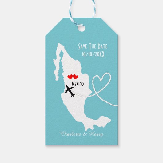 Bruiloften in het buitenland Mexico Save the Date Cadeaulabel (Voorkant)