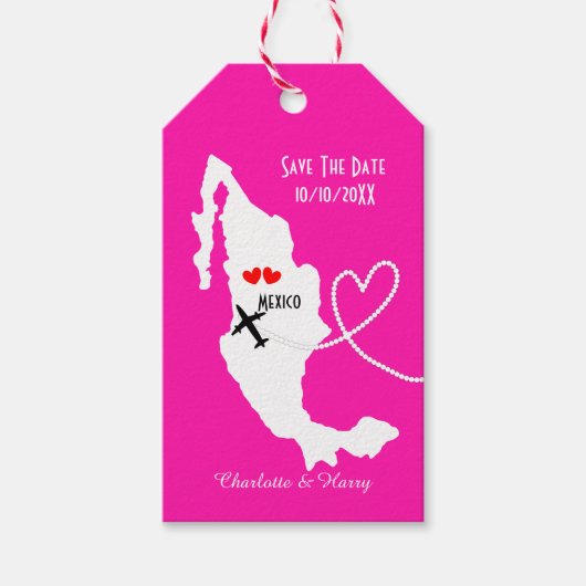 Bruiloften in het buitenland Mexico Save the Date Cadeaulabel (Voorkant)