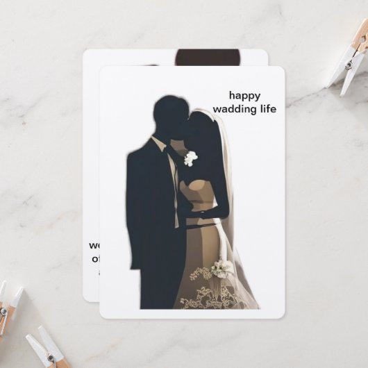 bruiloften Uitnodigingen en briefpapier (Voorkant / Achterkant in situ)