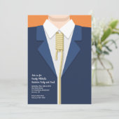 Bruiloftfeest Uitnodiging met Stroppop (Staand voorkant)