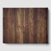 Bruiloftgastenboek van rustiek hout en kant gastenboek (Achterkant)