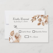 Bruiloftreactiekaarten Rustic Romance