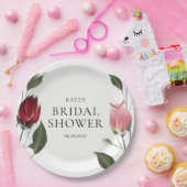 Bruilofts Bruidsshowers Modern Roses Papieren Bordje (Feest)